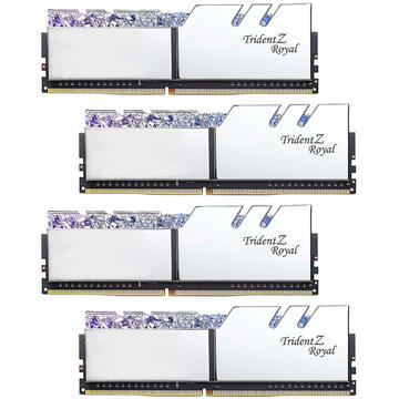 Memorie G.Skill DDR4 - 32GB -4000 - CL - 18 - Quad Kit, Trident Z Royal (silver, F4-4000C18Q-32GTRS)