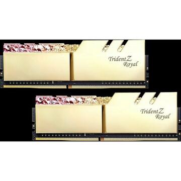 Memorie G.Skill DDR4 - 64 GB -3600 - CL - 16 - Quad-Kit, Trident Royal Z (gold, F4-3600C16Q-64GTRG)