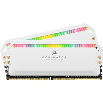 Memorie Corsair DDR4 - 16 GB -3600 - CL - 18 - Dual Kit, Dominator Platinum RGB (white, CMT16GX4M2C3600C18W)