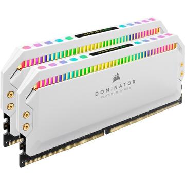 Memorie Corsair DDR4 - 16 GB -3600 - CL - 18 - Dual Kit, Dominator Platinum RGB (white, CMT16GX4M2C3600C18W)