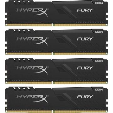 Memorie Kingston HyperX DDR4 - 128 GB -3200 - CL - 16 - Quad-Kit, Fury Black (black, HX432C16FB3K4 / 128)