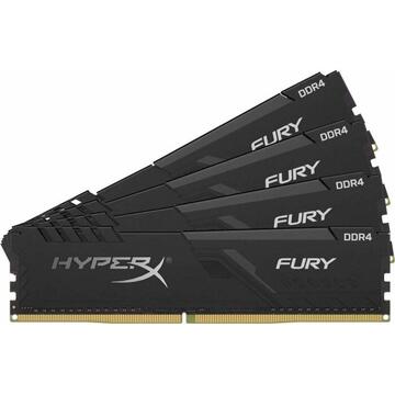 Memorie Kingston HyperX DDR4 - 128 GB -3200 - CL - 16 - Quad-Kit, Fury Black (black, HX432C16FB3K4 / 128)