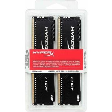 Memorie Kingston HyperX DDR4 - 64 GB -3600 - CL - 18 - Dual Kit, Fury Black (black, HX436C18FB3K2 / 64)