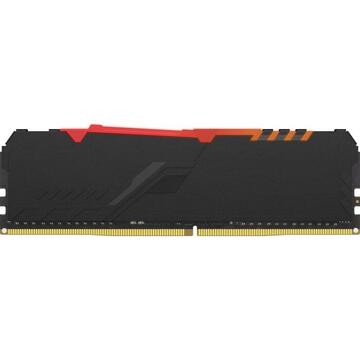 Memorie Kingston HyperX DDR4 - 8 GB -3733 - CL - 19 - Single, Fury Black RGB (black, HX437C19FB3A / 8)
