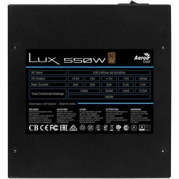 Sursa Aerocool LUX 550W power supply unit 20+4 pin ATX ATX Black