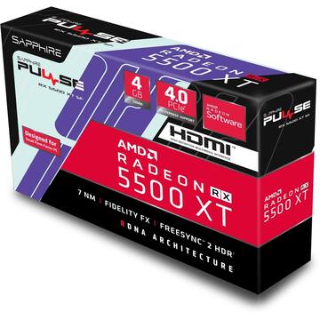 Placa video Sapphire PULSE RX 5500 XT SF AMD Radeon RX 5500 XT 4 GB GDDR6