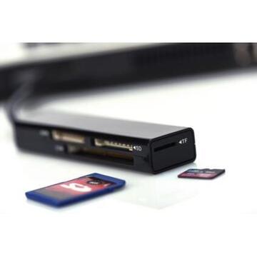Card reader EDNET 85240, USB 3.2 Gen 1, Black