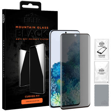 Eiger Folie Sticla 3D Privacy Mountain Glass Samsung Galaxy S20 Clear (0.33mm, 9H, case friendly, curved)