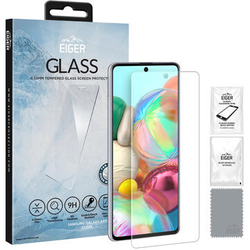 Eiger Folie Sticla Temperata Samsung Galaxy A71 Clear (9H, 2.5D, 0.33mm)