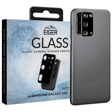 Eiger Folie Sticla Camera 2.5D Glass Samsung Galaxy S20 Clear Black (9H, 0.20mm)