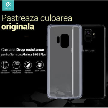 Husa Devia Carcasa Shockproof Samsung Galaxy S9 G960 Clear (antishock, spate dur si margini flexibile)