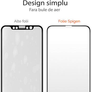 Spigen Folie Sticla Full Cover iPhone XS / X Black (9H, 2 folii fata)