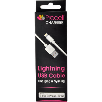 Procell Cablu MFI Lightning Negru 1m-T.Verde 0.1 lei/buc