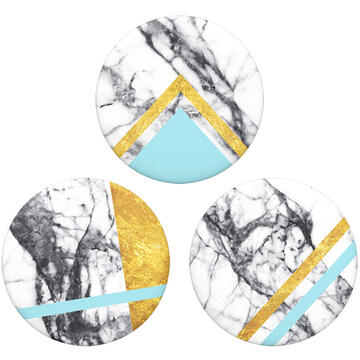 Popsockets Suport PopMinis Stand Adeziv White Marble Glam (contine 3 mini accesorii)
