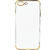 Husa Meleovo Carcasa Flash Slim II iPhone 7 Plus Gold (spate transparent, margini electroplacate, protectie 360°)