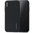 Husa Meleovo Carcasa Metallic Slim 360 iPhone X / XS Black (culoare metalizata fina)