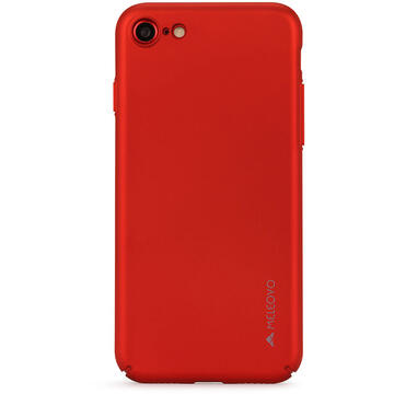 Husa Meleovo Carcasa Metallic Slim 360 iPhone SE 2020 / 8 / 7 Red (culoare metalizata fina)