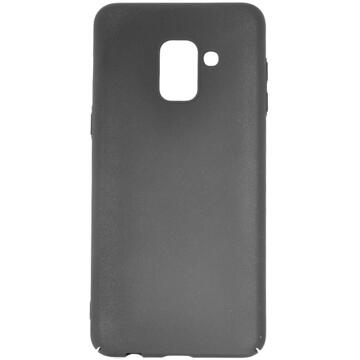 Husa Meleovo Carcasa Metallic Slim 360 Samsung Galaxy A8 Plus (2018) Black (culoare mata fina)