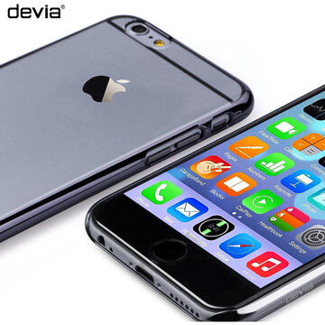 Husa Devia Carcasa Glimmer iPhone 6 Plus Gun Black (rama electroplacata)