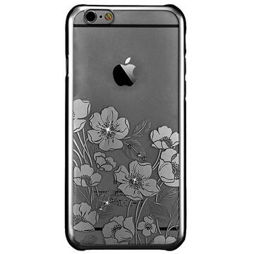 Husa Devia Carcasa Crystal Rococo iPhone 6/6S Gun Black (Cristale Swarovski, electroplacat)