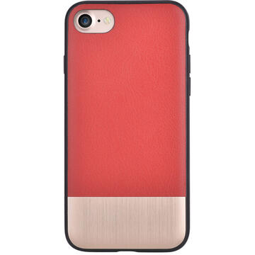 Husa Devia Carcasa Commander iPhone SE 2020 / 8 / 7 Red (piele naturala, margini flexibile)