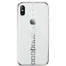 Husa Devia Carcasa Lucky Star iPhone XS / X Silver (cu cristale, electroplacat, protectie 360°)
