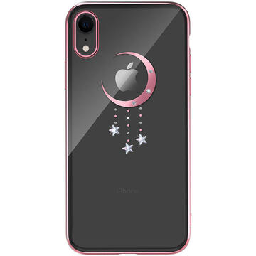 Husa Devia Carcasa Meteor iPhone XR Rose Gold (cu cristale, electroplacat, protectie 360°)