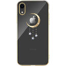Husa Devia Carcasa Meteor iPhone XR Gold (cu cristale, electroplacat, protectie 360°)