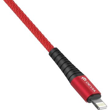 Husa Devia Cablu Storm USB sau Type-c la Lightning Red (1m, impletitura textila)-T.Verde 0.1 lei/buc