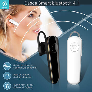 Devia Casca Bluetooth Smart Black (Bluetooth 4.1)-T.Verde 0.05 lei/buc