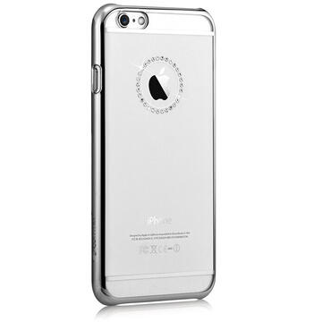 Husa Comma Carcasa Crystal Jewelry iPhone 6/6S Silver (Cristale Swarovski®, electroplacat)