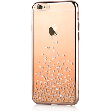 Husa Comma Carcasa Unique Polka iPhone 6/6S Champagne Gold (Cristale Swarovski®, electroplacat, protectie 360°)