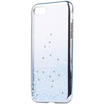 Husa Comma Carcasa Unique Polka iPhone SE 2020 / 8 / 7 Blue (Cristale Swarovski®, electroplacat, protectie 360°)