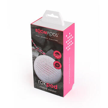 Boxa portabila Boompods Rokpod, Alb, Wireless