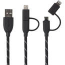 Boompods Cablu Duo MicroUSB &amp; Lightning MFI Black (1m, impletitura textila)-T.Verde 0.1 lei/buc