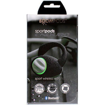 Boompods Sportpods Enduro , Bluetooth, Negru