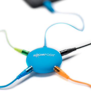 Boompods Splitter Audio Jack 3.5mm la 4xport Jack.3.5mm Blue
