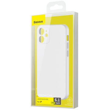 Husa Baseus Husa Liquid Silica Gel Protective iPhone 12/ 12 Pro White