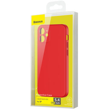 Husa Baseus Husa Liquid Silica Gel Protective iPhone 12 Mini Red