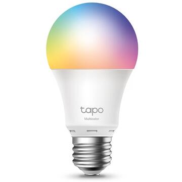 BEC LED Tapo L530E wireless TP-LINK, 800lm, 8.7W, E27, intensitate reglabila, control prin smartph.cu apl.Kasa, ajustare automata a luminii in fct. de momentul zilei, lumineaza in diferite culori