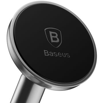 Baseus Suport Auto Bullet Magnetic Board Silver (rotatie 360°, baza cu adeziv)
