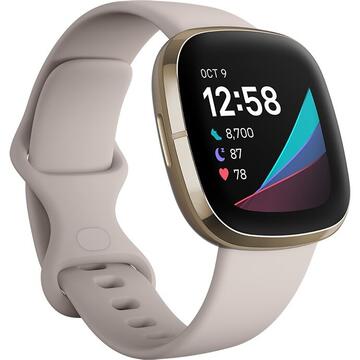 Smartwatch Fitbit Sense Lunar White/Soft Gold