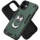 Husa Lemontti Husa Armour Series 2 in 1 iPhone 12 Mini Dark Green (suport ring)