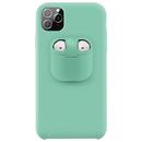 Husa Lemontti Husa Liquid Silicone with Apple AirPods Case iPhone 11 Pro Mint Green
