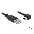 Cablu USB 2.0 A - mini 5PM angle, 5M, Delock 82684