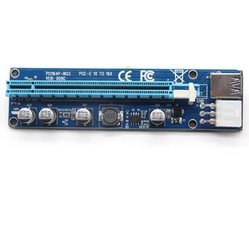 Wazney Card Riser pentru mining 8C PCIE V008c -4 condensatori