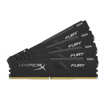 Memorie Kingston HyperX DDR4 - 128 GB -3600 - CL - 18 - Quad-Kit, Fury Black (black, HX436C18FB3K4 / 128)
