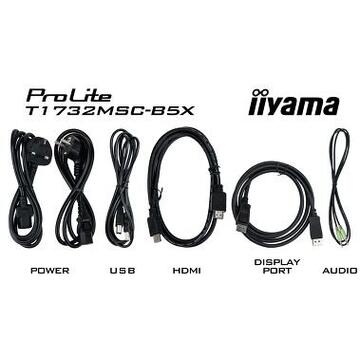 Monitor LED IIYAMA T1732MSC-B5X Monitor Iiyama T1732MSC-B5X 17 TN, HDMI/DP, speakers