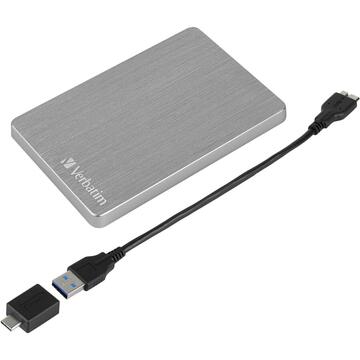 Hard disk extern Verbatim Store n Go 2,5  ALU 2TB USB 3.2 Gen 1 Space Gray