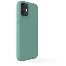 Husa Lemontti Husa Liquid Silicon iPhone 12 Mini Forest Green (protectie 360°, material fin, captusit cu microfibra)